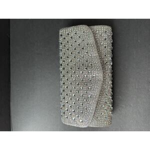D'Margeaux Metallic Evening Bag Clutch Shoulder Chain Silver Formal Prom New